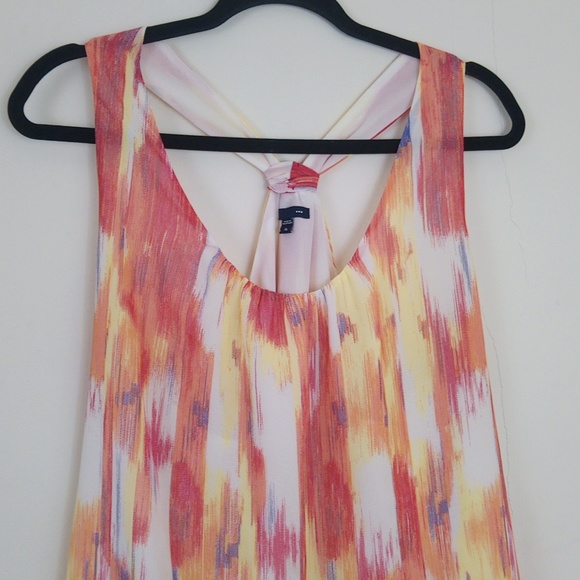 Gap Colorful Flowy Racerback Silky Lined Tank Top Blouse - Picture 2 of 12